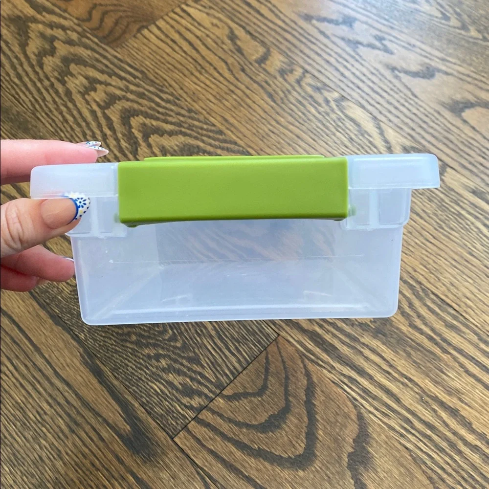 Sterilite Clear Bin with Green Handles